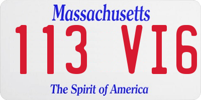 MA license plate 113VI6
