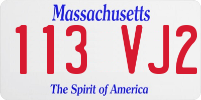 MA license plate 113VJ2