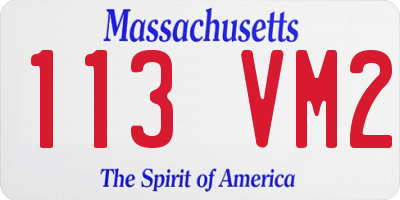 MA license plate 113VM2
