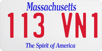 MA license plate 113VN1