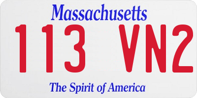 MA license plate 113VN2