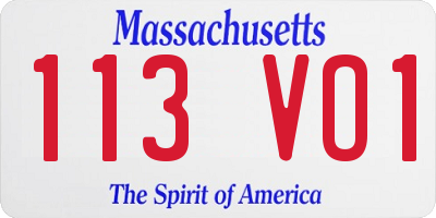 MA license plate 113VO1