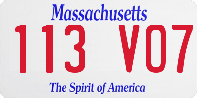 MA license plate 113VO7