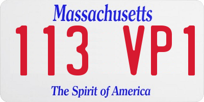 MA license plate 113VP1