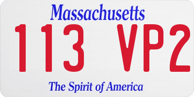 MA license plate 113VP2