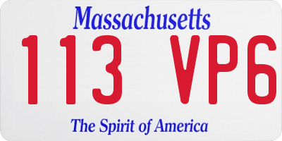 MA license plate 113VP6