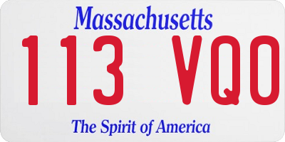 MA license plate 113VQ0