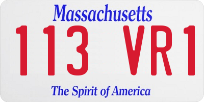 MA license plate 113VR1
