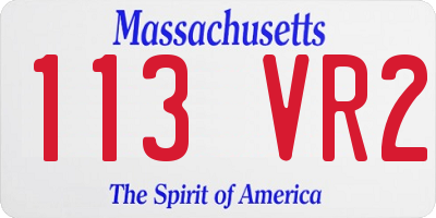 MA license plate 113VR2