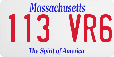 MA license plate 113VR6