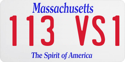MA license plate 113VS1