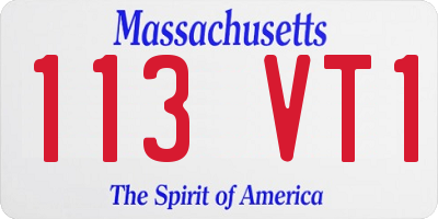 MA license plate 113VT1