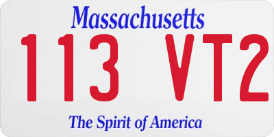 MA license plate 113VT2