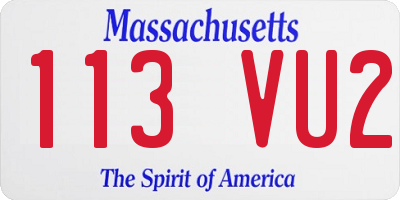 MA license plate 113VU2