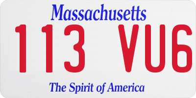 MA license plate 113VU6