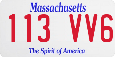 MA license plate 113VV6