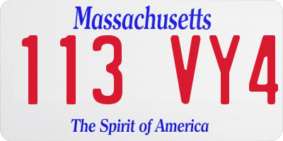 MA license plate 113VY4