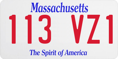 MA license plate 113VZ1