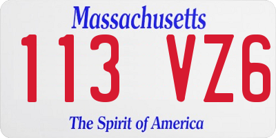 MA license plate 113VZ6