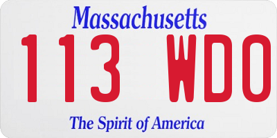 MA license plate 113WD0