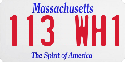 MA license plate 113WH1