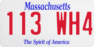 MA license plate 113WH4