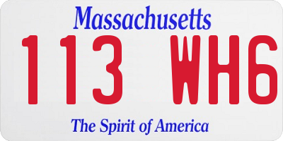 MA license plate 113WH6