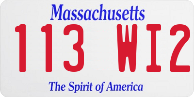 MA license plate 113WI2