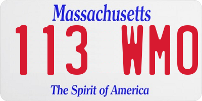 MA license plate 113WM0