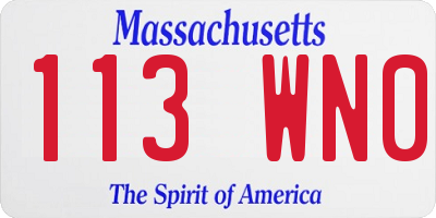 MA license plate 113WN0