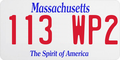 MA license plate 113WP2