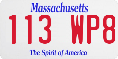 MA license plate 113WP8