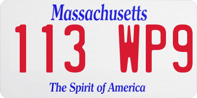 MA license plate 113WP9