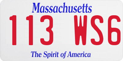 MA license plate 113WS6
