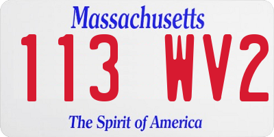 MA license plate 113WV2