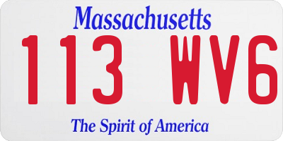 MA license plate 113WV6