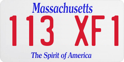 MA license plate 113XF1