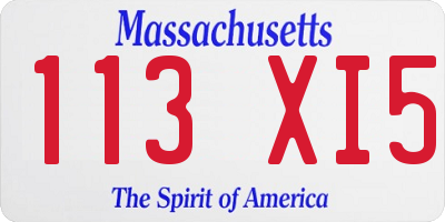 MA license plate 113XI5