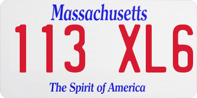 MA license plate 113XL6