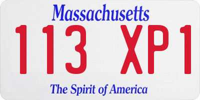 MA license plate 113XP1