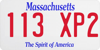 MA license plate 113XP2