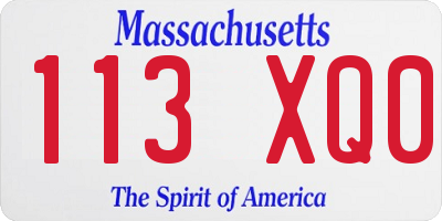 MA license plate 113XQ0