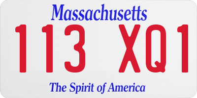 MA license plate 113XQ1