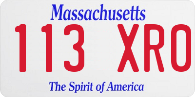 MA license plate 113XR0