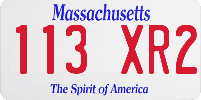 MA license plate 113XR2