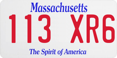 MA license plate 113XR6