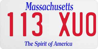 MA license plate 113XU0