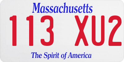 MA license plate 113XU2