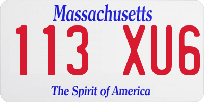 MA license plate 113XU6