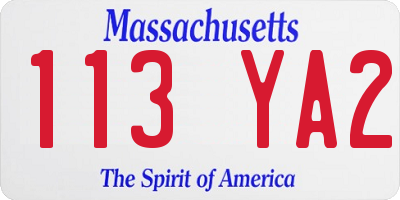 MA license plate 113YA2